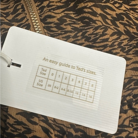 Ted Baker London Skirt Asymmetric Ruffle Brown Dainty Size UK 4 12 Large New - Picture 8 of 8